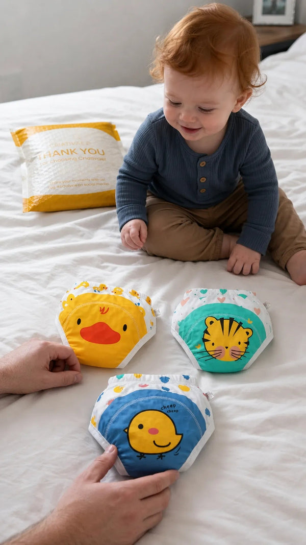 Cute Baby Criativae - おむつ卒業を助ける布トレーニングパンツ3枚セット