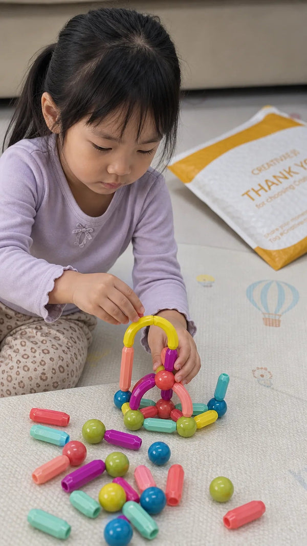 Magna Kids Criativae - 磁石のスティックとボールで無限に組み立てるブロック