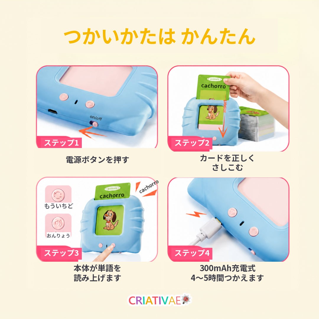 Card Kids Criativae - えいごが聞こえるおしゃべりフラッシュカード(224語) — AIイラスト