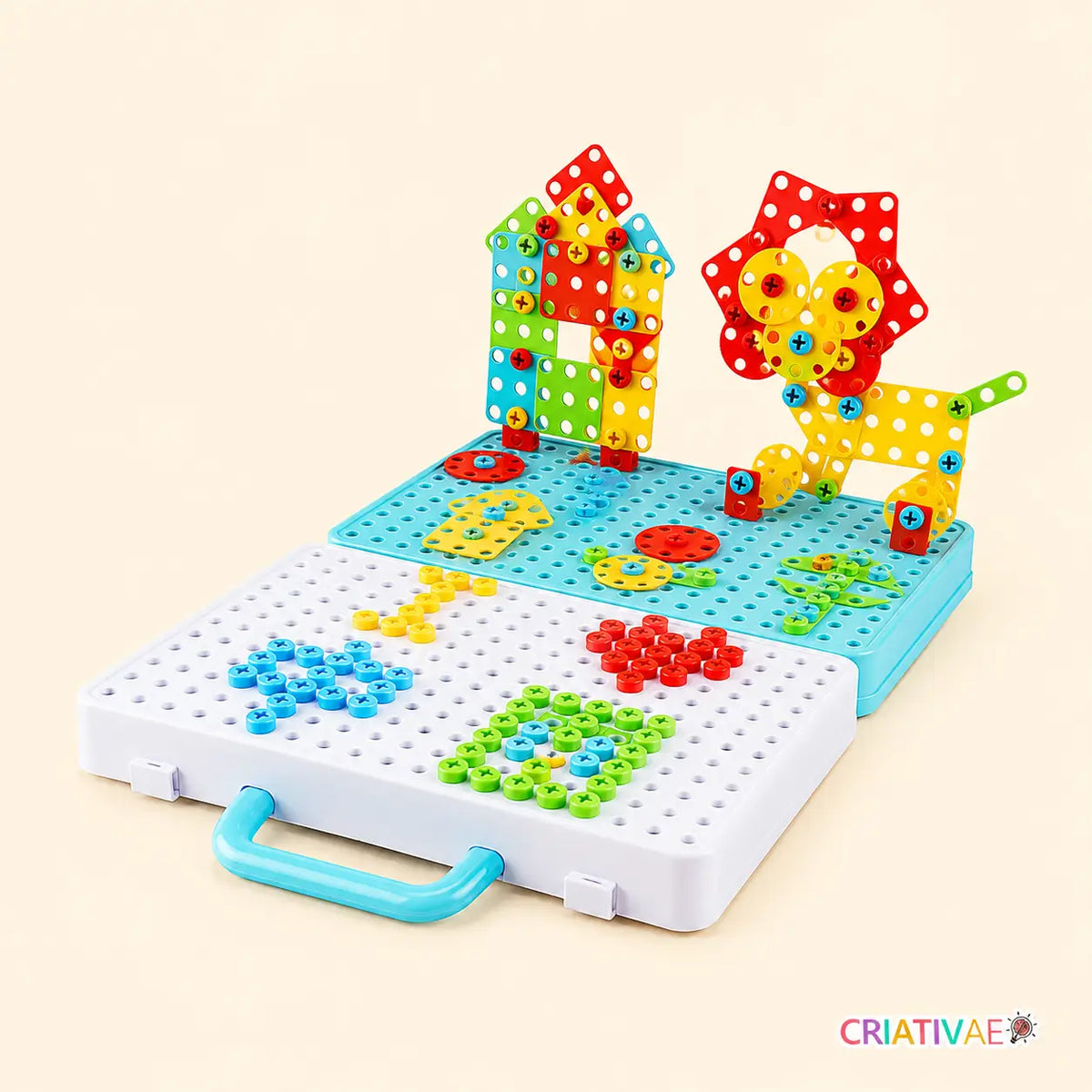 ドリルモザイク3D Criativae - 電動ドリルで組み立てる立体モザイクパズル
