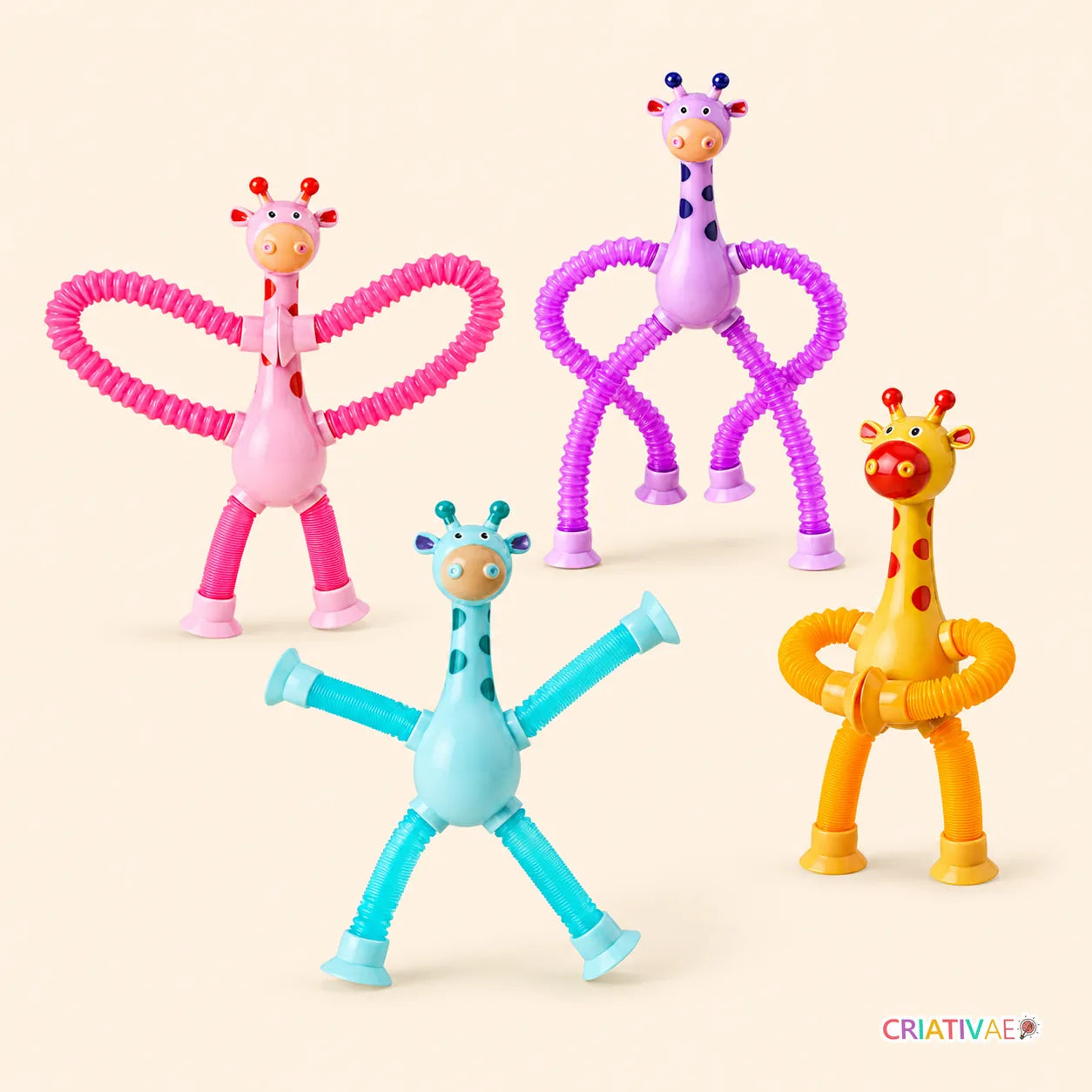 Giraffix Criativae - のびちぢみするキリン4体の感覚あそびセット