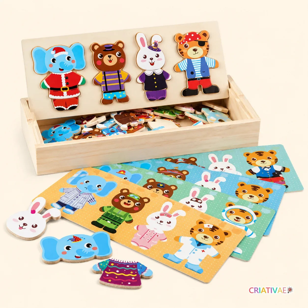 どうぶつミックス 木製パズル72ピース | Criativae ｜ Criativae Japan