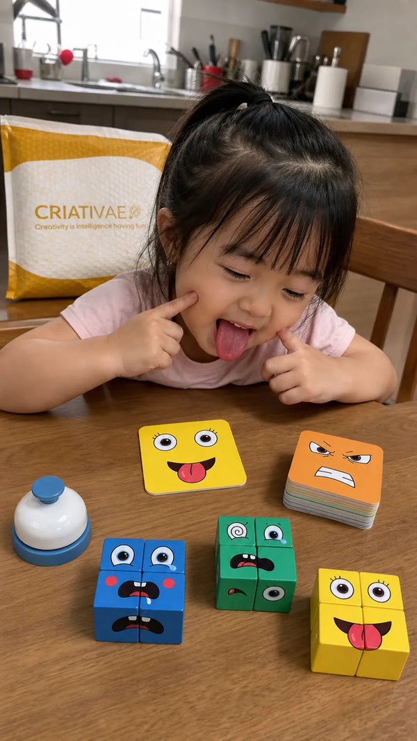きもちキューブ Criativae - 表情をそろえて気持ちを覚える木のゲーム