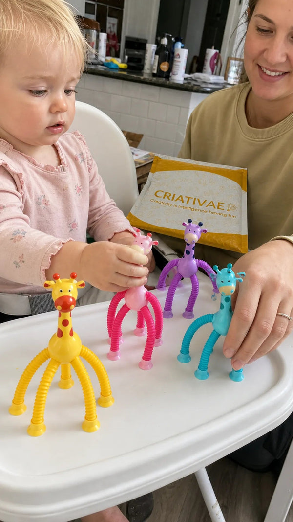 Giraffix Criativae - のびちぢみするキリン4体の感覚あそびセット