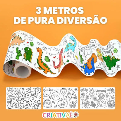 ぬりえロール Criativae - 1000柄以上、3メートルの貼れるぬりえロール