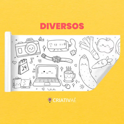ぬりえロール Criativae - 1000柄以上、3メートルの貼れるぬりえロール