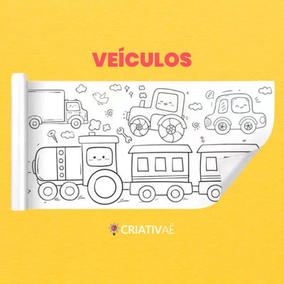 ぬりえロール Criativae - 1000柄以上、3メートルの貼れるぬりえロール