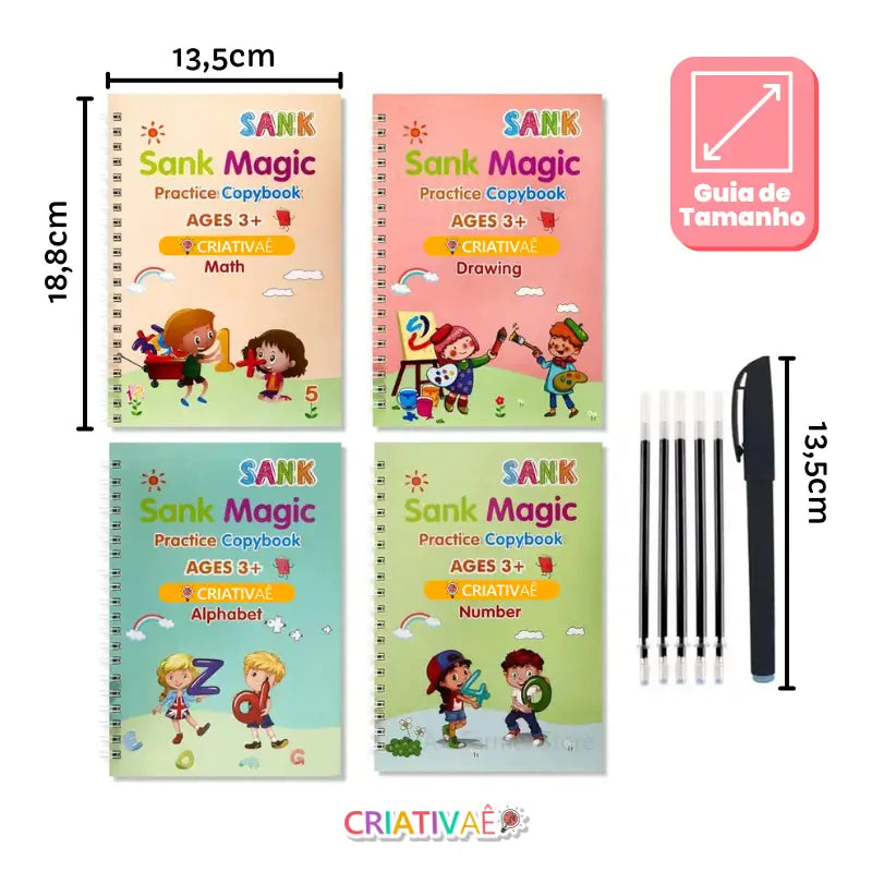 まほうのノート Criativae - 何度でも書いて消える4冊の運筆ノート