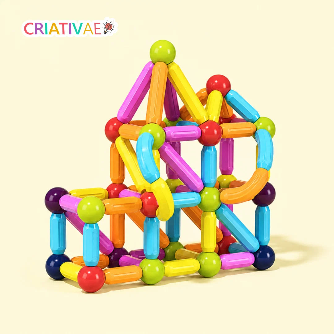 Magna Kids Criativae - 磁石のスティックとボールで無限に組み立てるブロック