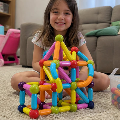 Magna Kids Criativae - 磁石のスティックとボールで無限に組み立てるブロック