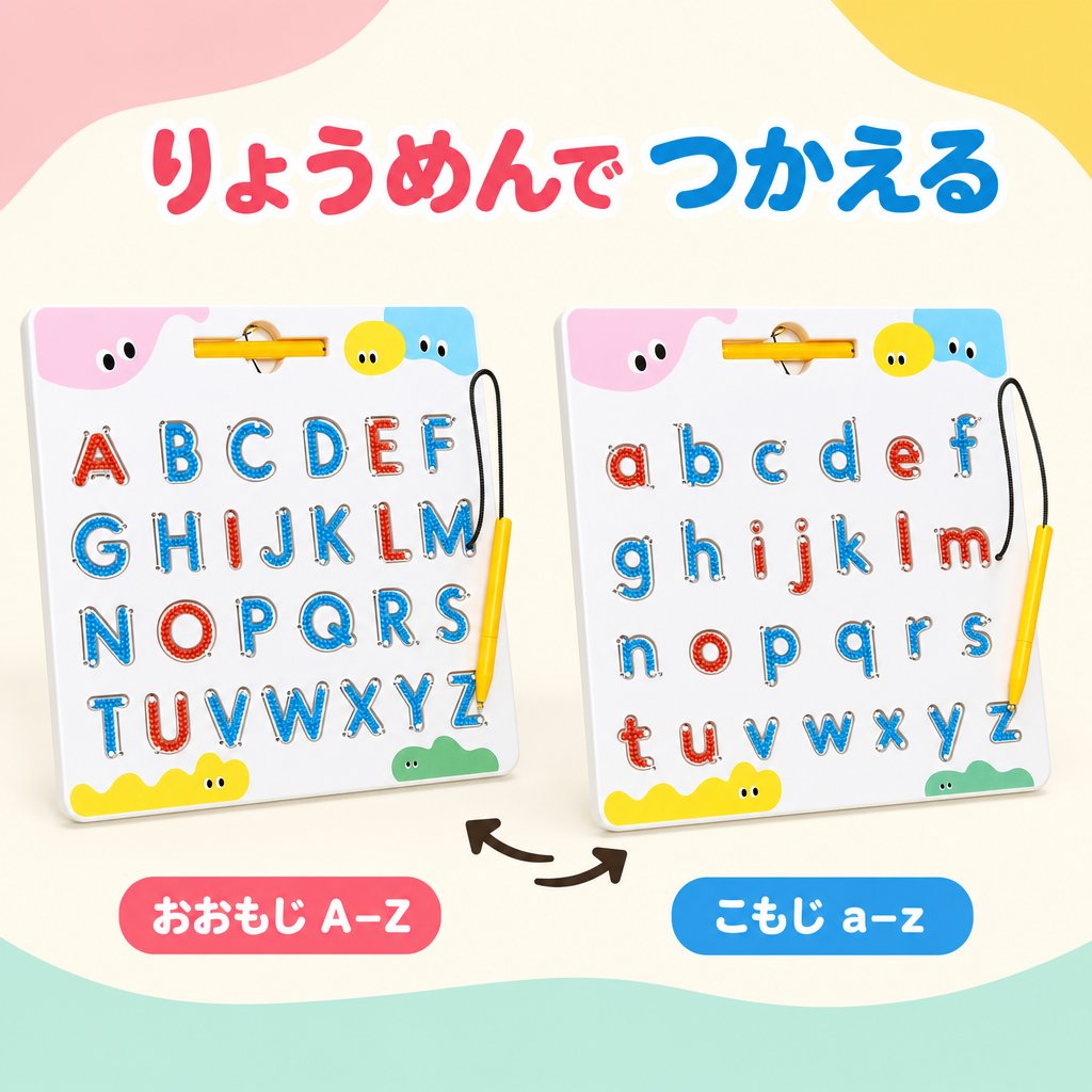 もじなぞりボード Criativae - 両面つかえるマグネット式アルファベット練習ボード