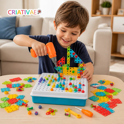 ドリルモザイク3D Criativaê - 電動ドリルで組み立てる立体モザイクパズル