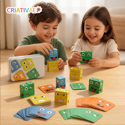 きもちキューブ Criativae - 表情をそろえて気持ちを覚える木のゲーム