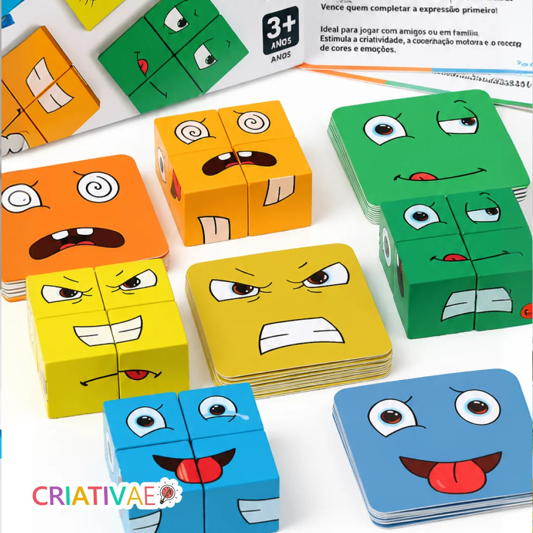 きもちキューブ Criativae - 表情をそろえて気持ちを覚える木のゲーム