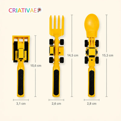 はたらくスプーン Criativae - 食事が遊びになるはたらく車の食器セット