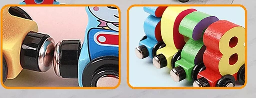 すうじトレイン Criativae - 0から10までつながる木製マグネット列車