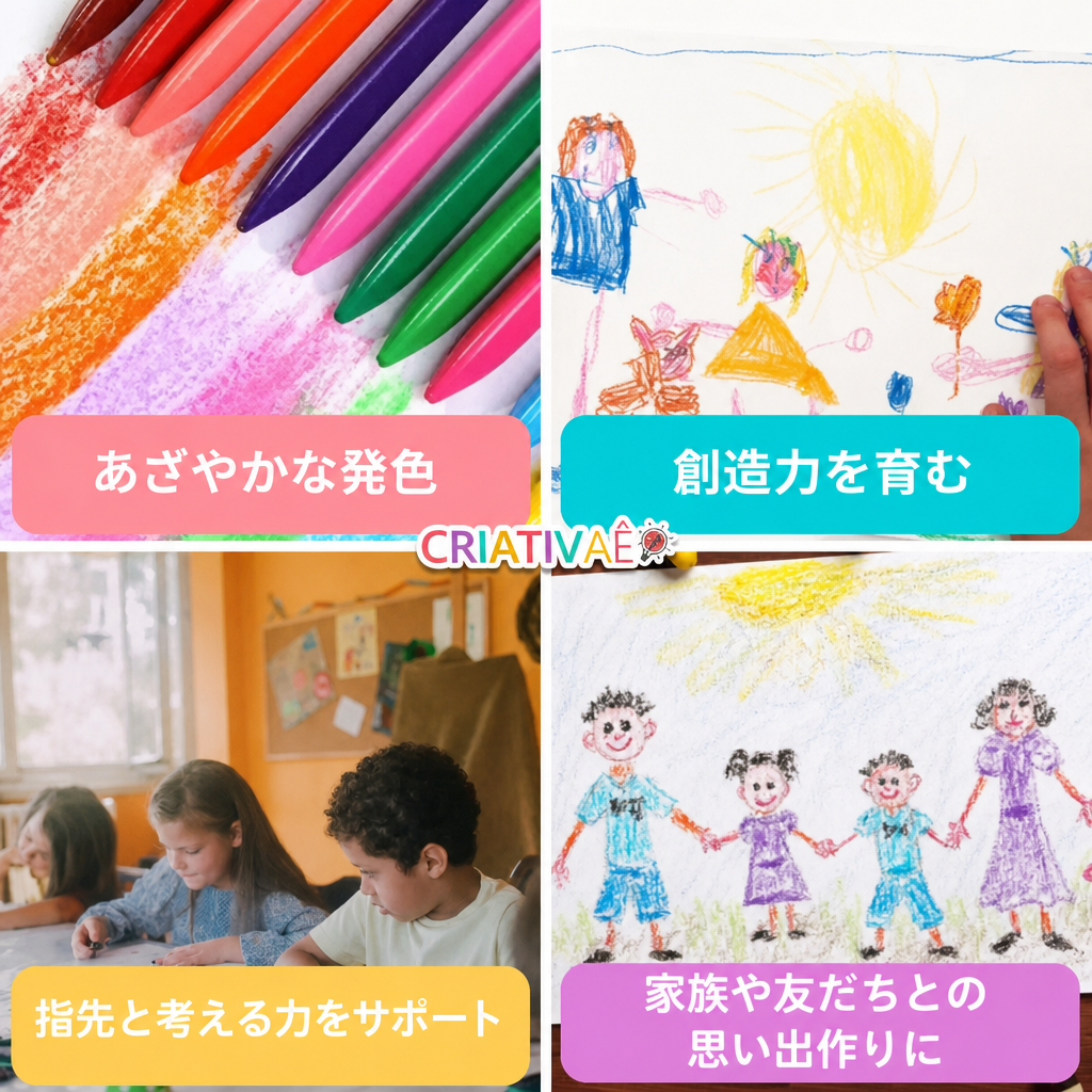よごれないクレヨン Criativae - 手が汚れない三角クレヨン