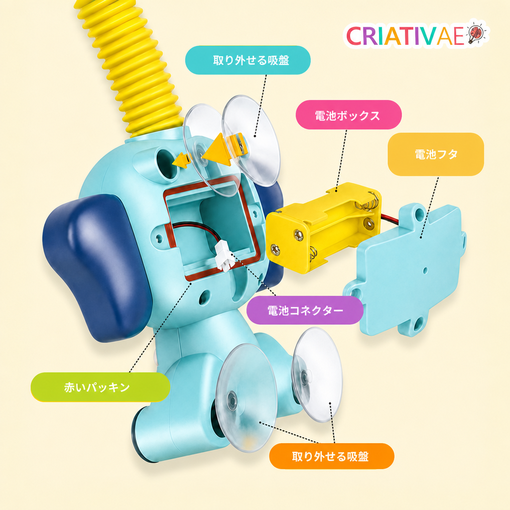 Baby Shower Criativae - 浴槽の縁に吸盤で付くやさしいこどもシャワー