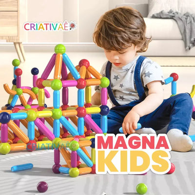 Magna Kids Criativae - 磁石のスティックとボールで無限に組み立てるブロック
