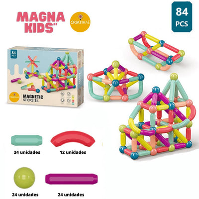 Magna Kids Criativae - 磁石のスティックとボールで無限に組み立てるブロック