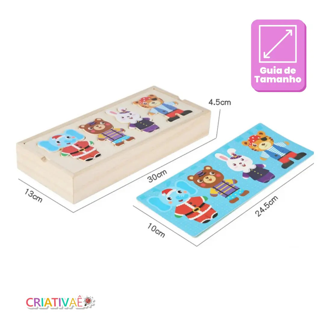 どうぶつミックス Criativae - 組み替えて遊ぶ72ピースの木製パズル