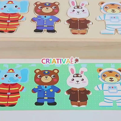 どうぶつミックス Criativae - 組み替えて遊ぶ72ピースの木製パズル